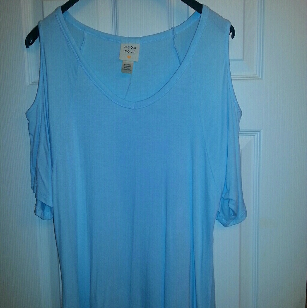 Cold Shoulder Baby Blue Tunic
